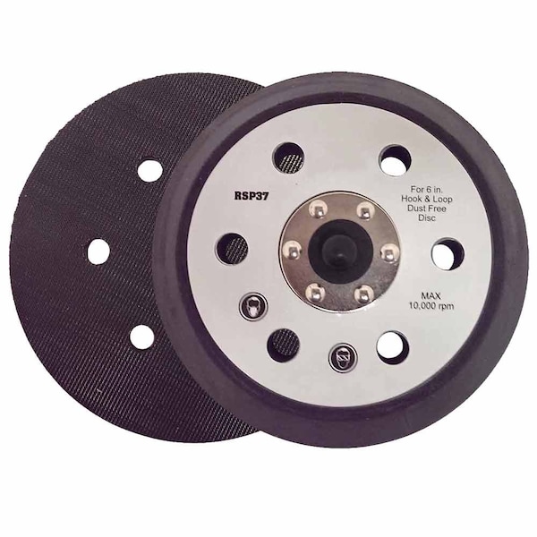 Superior Pads And Abrasives 6" Dia 6 Vacuum Holes w/5/16"-24 Threaded Shaft Hook & Loop Sander Pad Replaces Porter Cable 18001 RSP37 - main